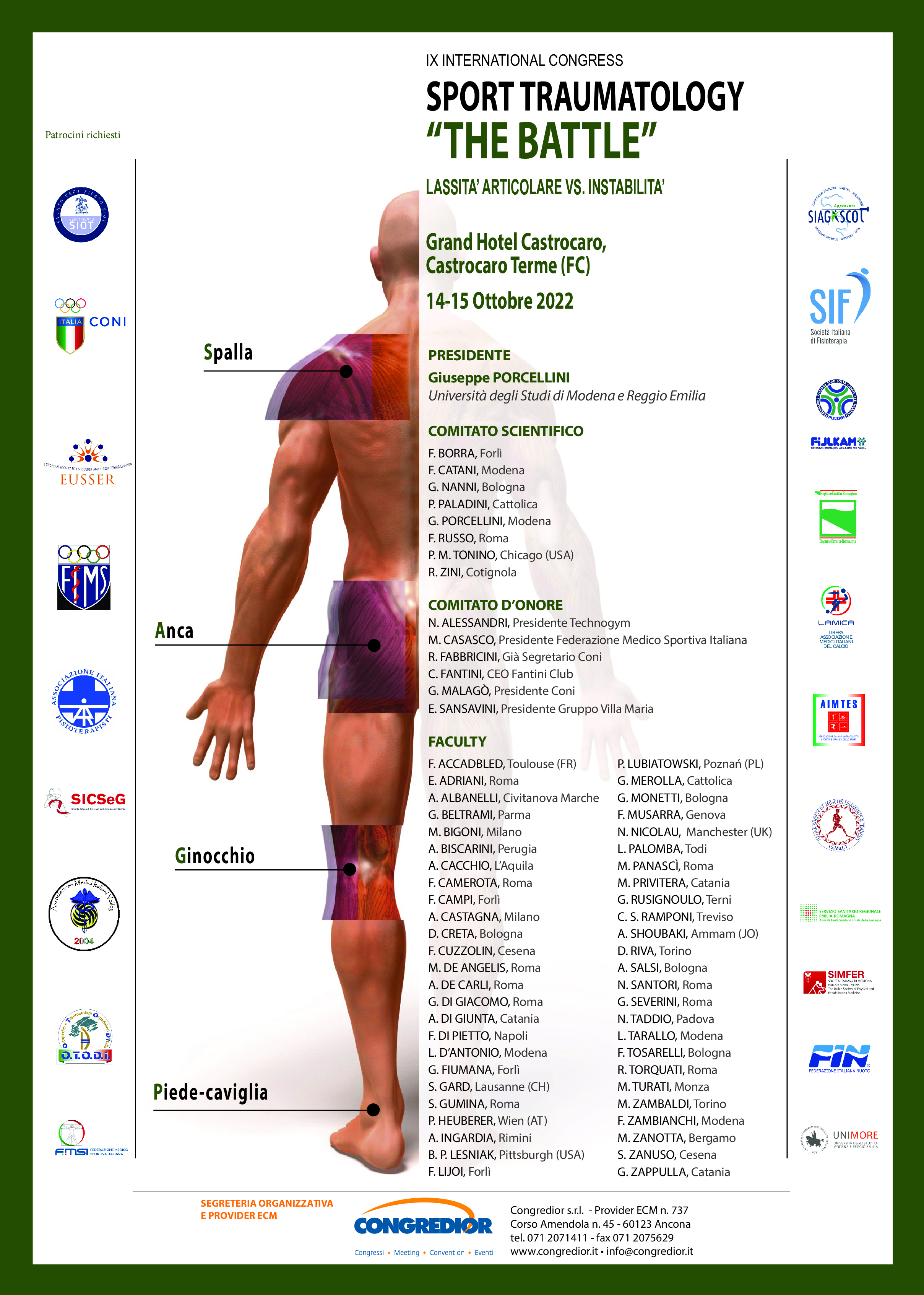 Modena guida il congresso degli esperti della traumatologia sportiva