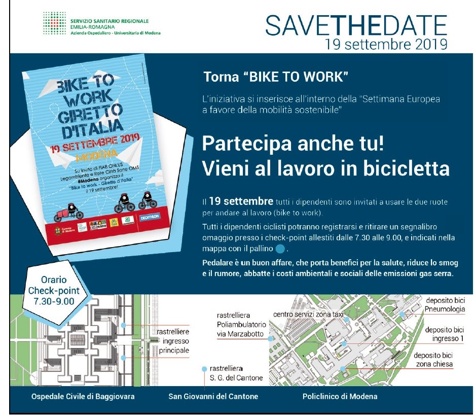 Si rinnova anche quest'anno il tradizionale e salutare appuntamento con "Bike To Work".