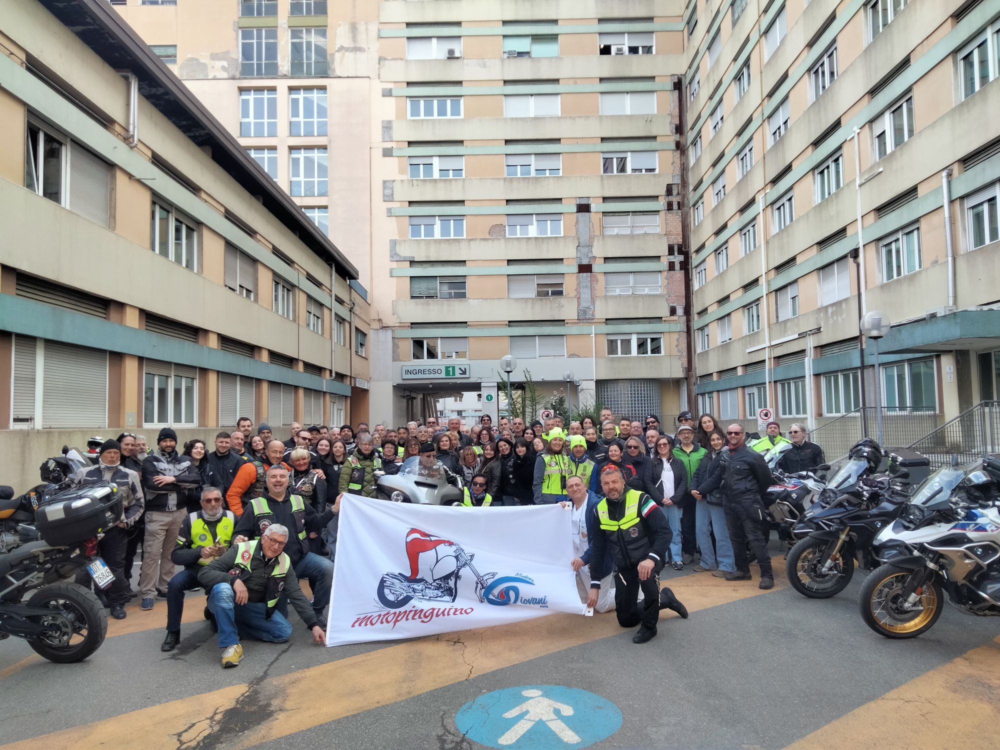 Il raduno di Motopinguino al Policlinico di Modena