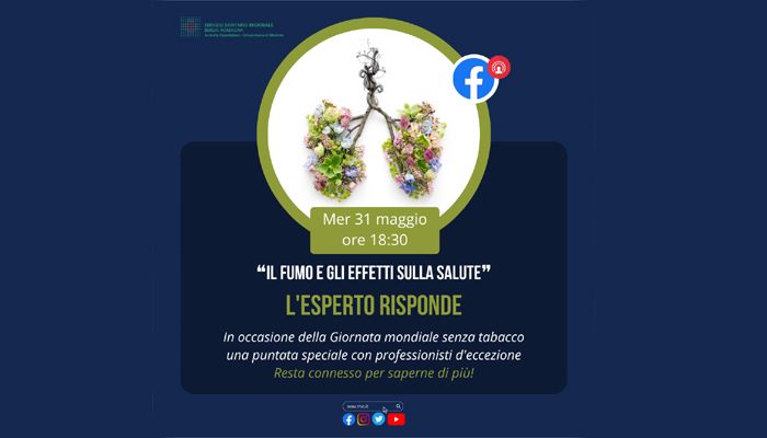 Giornata Mondiale senza tabacco: l’Esperto Risponde in diretta Facebook sulla pagina dell’AOU di Modena