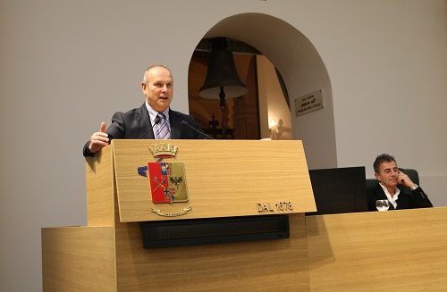 Ivan Trenti, durante l'incontro in Accademia