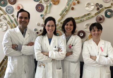 Da sinistra: Dr. Giovanni Grandi (Ginecologia), Dr.ssa Angela Toss (Oncologia), Dr.ssa Giovanna Sighinolfi (Ginecologia), Dr.ssa Elena Barbieri (Oncologia
