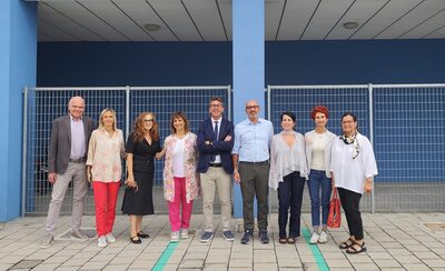 La presentazione della nuova rimessa per velocipedi del Centro Servizi di Baggiovara