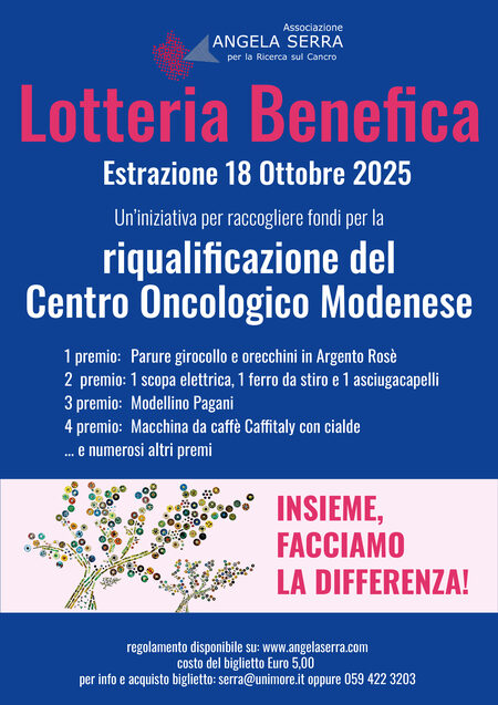 Locandina lotteria benefica Angela Serra