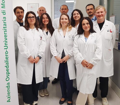 Il prof. Meletti (al centro) con il suo staff, il prof. Vinceti (a sinistra) e il DS Di Tella