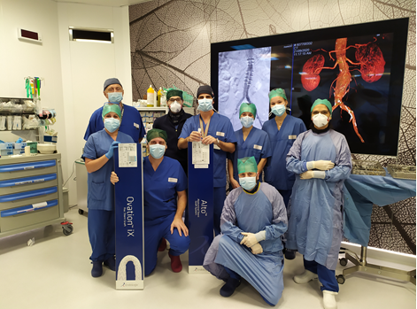 L'equipe della Chirurgia Vascolare in sala ibrida