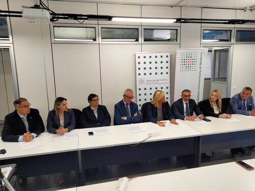 Un momento della conferenza stampa