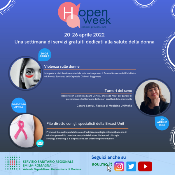 Open Week Salute della donna. Iniziative 1 di 3