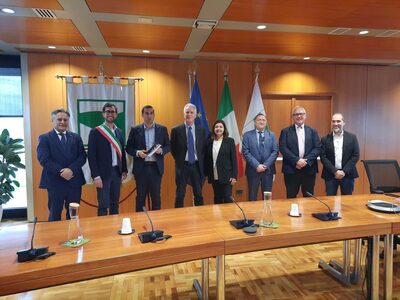 La delegazione dell'AOU ospite in Regione con il Presidente Michele de Pascale