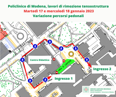 Policlinico, martedì e mercoledì viene smontata la tensostruttura all’ingresso 1