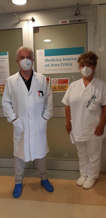 Lucio Brugioni e la Coordinatrice infermieristica Claudia Bonfatti