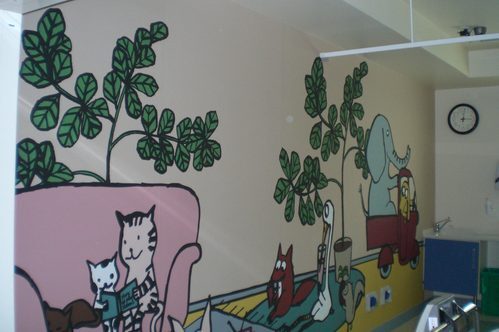 Il murales dell'area pediatricai della Terapia Intensiva