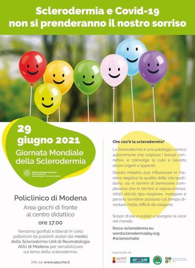 Giornata mondiale della sclerosi sistemica: il 29 giugno palloncini in volo