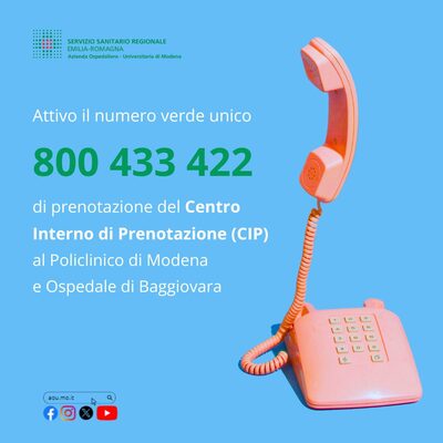 AOU di Modena: un numero telefonico unico per il Centro Interno di Prenotazione