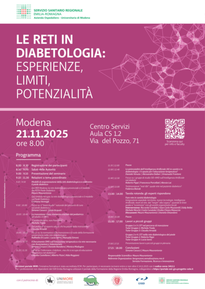 Locandina 'Le reti della diabetologia'